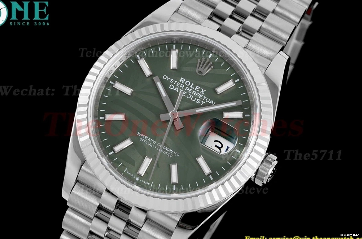 VSF 126234 VS3235 Jub 36mm Green Motif SS SS Datejust Stk Palm 0115